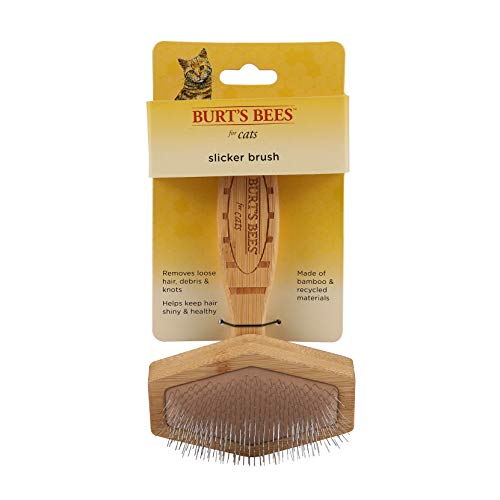 Burt's Bees for Pets Slicker Brush | Removes Loose Cat Fur, Prevents Matting | Ideal for Daily Grooming, Smooth Coat | Removes loose fur, prevents matting, ideal for daily grooming, smooth coat, gentle bristle design daily