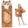 iPlay, iLearn Kid Capybara Sleeping Bag, Toddler Boys Girls Daycare Nap Mat | 2 In 1 Plush Animal Slumber Bag, Brown Pillow, Happy Travel Sleepover Preschool Birthday Gift for Age 3 4 5 6 7 8 10 12 Child - style: Capybara