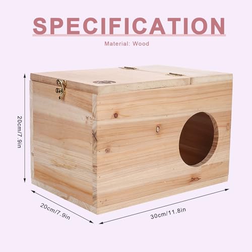 Squirrel Nesting Box, Squirrel Breeding Box Wood House for Chinchilla Hamster Mating and Nesting Box