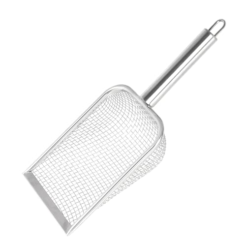 SUMERSHA Cat Litter Scoop Stainless Steel Mesh Scooper for Litter Box Kitten Pooper Lifter, Beach Mesh Shovel for Shell Collecting