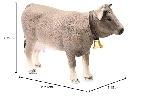 Schleich Farm World - Braunvieh Cow Toy Figurine - Kids Ages 3+ | 13874 | Farm Animal Figurine, Realistic Animal Toys, Barn Toy for Kids 3+, Screen-Free Imaginative Pretend Play, Montessori Toy - style: Braunvieh Cow