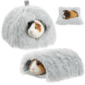 2 Pack Guinea Pig Hideout Bed with Tunnel, Large Soft Plush Cozy House, Washable Hideaway for Guinea Pigs and Small Animals(Style 1) - style: Style 1