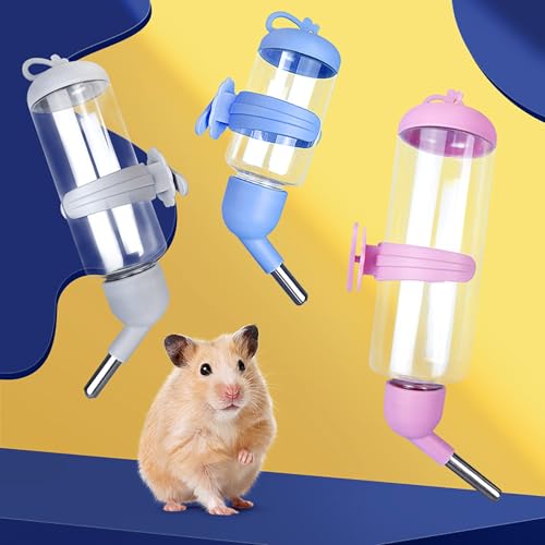 125ml Guinea Pig Water Bottle/Feeder for Hamsters/Hedgehogs/Gliders/Rabbit/mouses/Other Small Pets and Animals,Suitable for Cages, Boxes or Wall-Mounted (Grey, 125ml) - color: Grey