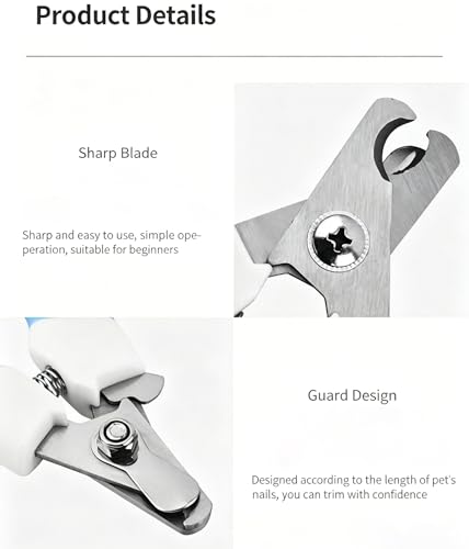 Cat Nail Clippers for Small Pets, Professional Stainless Steel Pet Nail Trimmer with Safety Guard, Sharp Dog & Cat Nail Clipper for Kittens Puppies Rabbits Small Animals