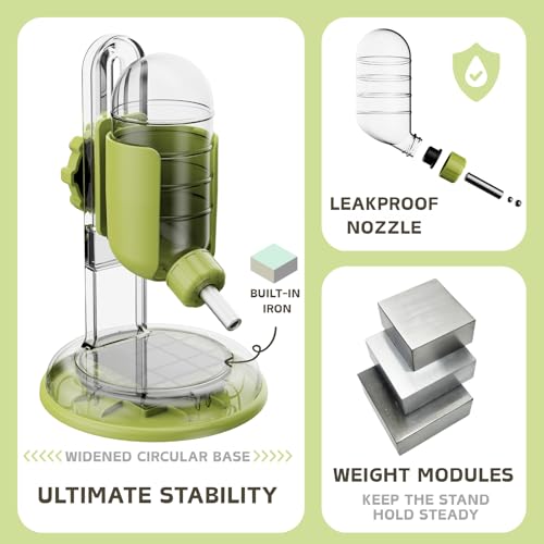 Hamster Water Bottle with Stand, 4oz Water Dispenser for Syrian Dwarf Hamsters Gerbils Mice Rats Degus (Green) - color: Green