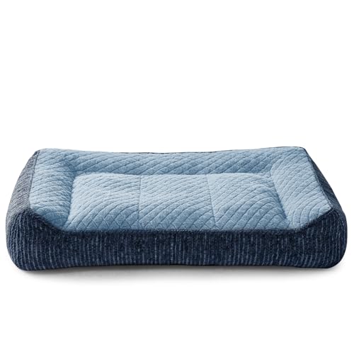 JOEJOY Orthopedic Dog Bed Medium Sized Dogs, Extra Thick Supportive Big Dog Couch Bed with Sides, Ultra Soft Pet Bed Sofa, Blue, 35''x25'' - color: Blue, size: L(35"L x 25"W x 8"Th)