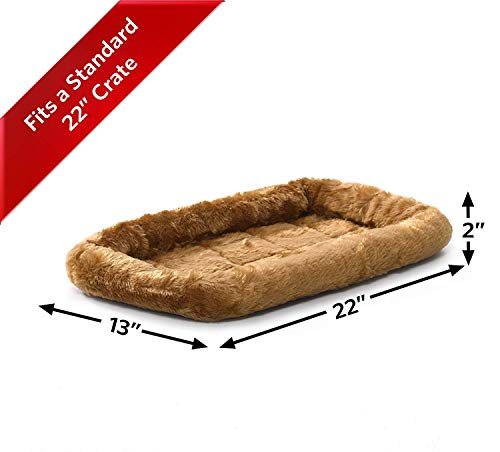 MidWest Homes for Pets QuietTime XS Dog Bed - Cinnamon Faux Fur Bolster, Ultra-Soft and Machine Washable, Fits 22-Inch Crates and Carriers, for Small Dogs and Cats - color: Cinnamon, size: 22 Inch