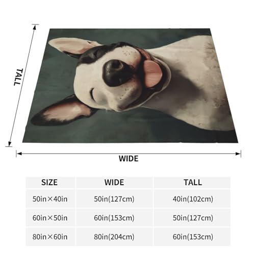Bull Terrier Blanket Gifts for Women Girls Kids Dog Lovers, Puppy Flannel Blankets, Warm Cozy Soft Throw for Bedroom, Camping, Couch, Decor 60x80 in - color: Bull Terrier, size: 60"x80"