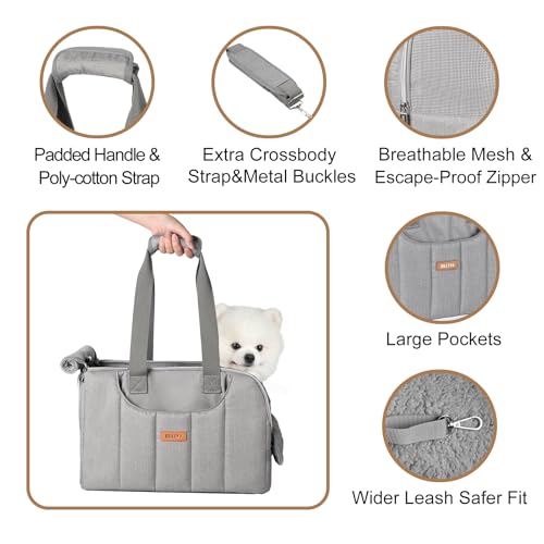 Dog Purse Carrier for Small Dogs Cats Rabbits Up to 12lbs, Lightweight Pet Sling Carriers with Crossbody Strap, Portable Puppy Soft Sided Tote Bag Carrier for Vet,Hiking,Travel Gray - color: Grey