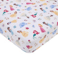 Disney Princess Pink, Blue, Yellow, and White Super Soft Nursery Fitted Crib Sheet - color: Princess Pink, Blue, Yellow, and White, size: Crib