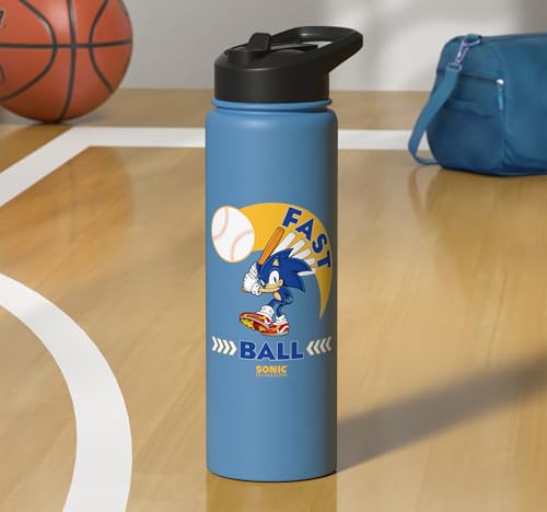 Sonic the Hedgehog - Sonic Fast Ball Stainless Steel Insulated Water Bottle - color: Light Blue