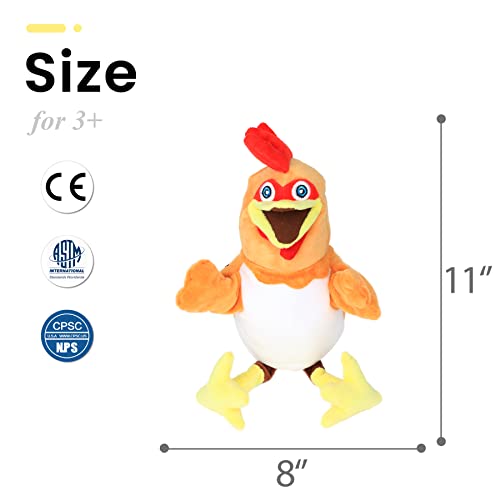 Easfan Chicken Hand Puppet with Movable Mouth Plush Toy Gift for Kids 11" | Role play preschool teaching, cute Chicken stuffed animal, creativity imagination, Easter Christmas birthday holiday gift - style: Chicken