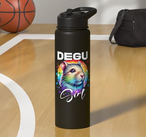Degu Girl Degu Stainless Steel Insulated Water Bottle - color: Black