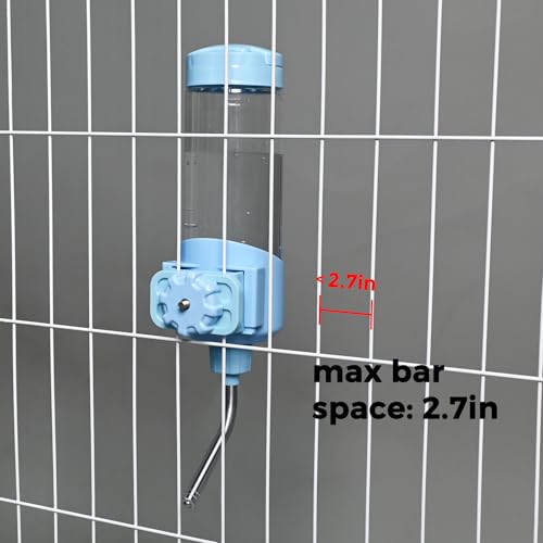 Vannon Top Fill Small Animal Water Dispenser for Cage, 23oz Auto Feeding Crate Water Bottle for Rabbit, Chinchilla, Ferret, Guinea Pig, Squirrel, Hedgehog, Pet Nozzle Diameter: 10mm, BPA Free, Blue