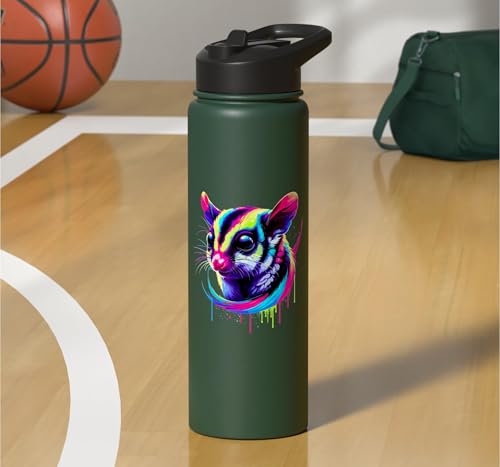 Dripping Paint Art Sugar Glider Sugar Gliders Stainless Steel Insulated Water Bottle - color: Dark Green