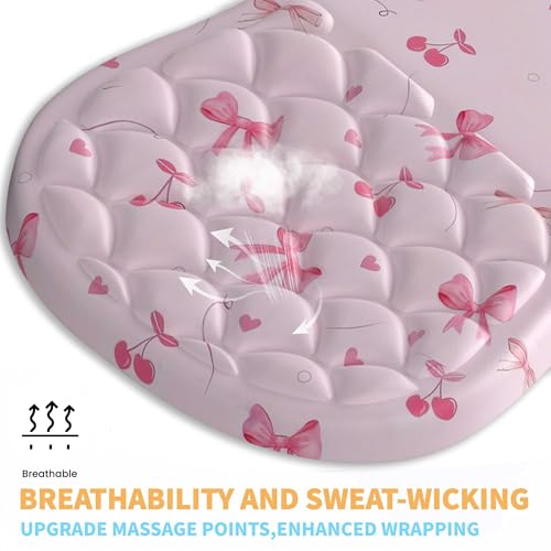 Ergonomic Mouse Pad Wrist Support with Massage Design,Cute Bows Wrist Rest Pain Relief Mousepad with Memory Foam,Mousepad for Wireless Mouse - color: B-01
