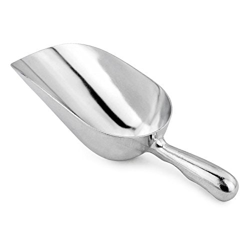 New Star Foodservice 34547 One-Piece Cast Aluminum Round Bottom Bar Ice Flour Utility Scoop, 24 -Ounce, Silver (Hand Wash Only) - size: 24-Ounce