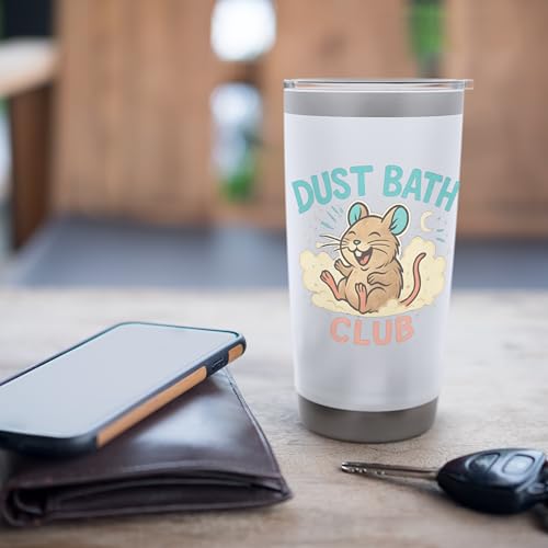 Dust Bath Club Funny Degu Scene Stainless Steel Insulated Tumbler - color: White