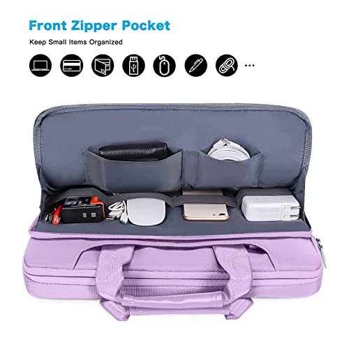 MOSISO 360 Protective Laptop Bag 15.6 inch, 15-16 inch Computer Bag | Compatible with MacBook Air 15 inch/Pro 16 inch, HP,Dell,Lenovo,Asus, Laptop Carrying Case with Strap&Handl, Light Purple - color: Light Purple, size: 16 inch