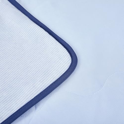 Deconovo Dog Cooling Mat, Reversible Cool-to-Touch Summer Pad with Quilted Soft Fill, Breathable Lightweight Pad for Bed/Couch/Crate, Machine Washable, Light Blue, 29x40 Inches - color: Light Blue, size: 29"W x 40"L (Pack of 1)