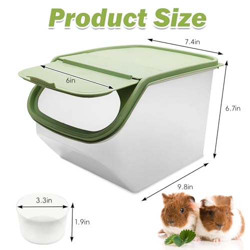 PINVNBY Chinchilla Sand Bath Box Gerbil Transparent Bathroom Chinchillas Plastic Dust Bath House with Sand Cup for Guinea Pig Hedgehog Squirrel and Other Small Animals(Green - color: green