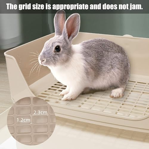 kathson Bunny Litter Box,Large Rabbit Litter Box with Drawer Grate, Pet Toilet Potty Trainer Corner Toilet Hedgehog Litter Pan Box for Guinea Pig Chinchilla Hamster Ferret - color: Blue