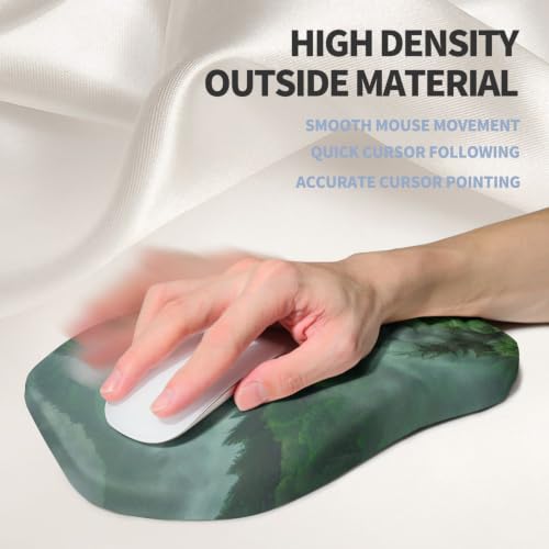 Ergonomic Raised Mouse Pad Wrist Support with Bilateral Slope Memory Foam Mousepad for Wrist Rest and Carpal Tunnel Pain Relief 11.8x7.9〃Green Mountain - color: Green Mountain