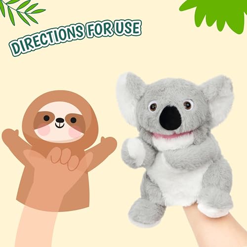 Easfan Koala Hand Puppet with Movable Mouth Plush Toy Gift for Kids 10" | Interactive storytelling, cute stuffed animal, creativity imagination, easter christmas birthday holiday gift, for toddlers - style: Koala