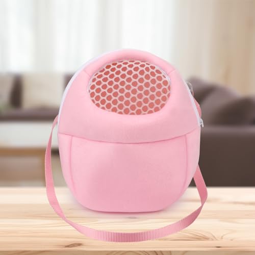 Hypeety Pet Carrier Bag Breathable Portable Travel Backpack for Guinea Pig | Breathable mesh pouch, hands-free sling outgoing bag, secure zipper, for hedgehog/hamsters/sugar glider/chinchilla, pink - color: Pink