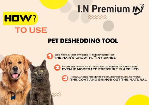 Cat Brush for Shedding & Cat grooming tool for Indoor Pet Grooming Tool Cats Deshedder undercoat brush Works for Short & Long Haired Pets Hair removal comb 2.5 inch - size: 2.5 Inch