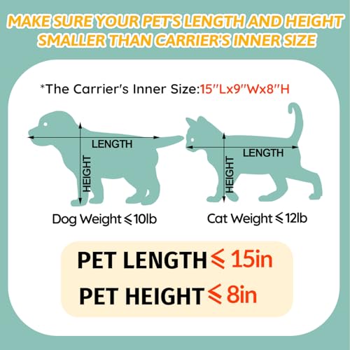 Small Pet Carrier 17" L x 11" W x 9.5" H Airline Approved, Grey | for Alaska Airlines, Lockable Safety Zippers and Anti-Scratch Mesh, Pets Under 10 lbs - color: Grey, size: 17.0"L x 11.0"W x 9.5"H
