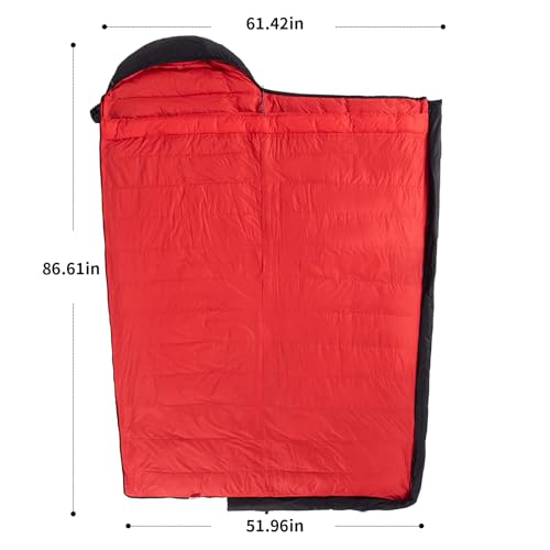 Down Sleeping Bag for Adults, 600 Fill Power Ultralight Backpacking | 600 Fill Power Down,Compact Carry,Ultralight Trail Use,Camping Hiking Backpacking,Cold and Warm Weather Use - color: 1000g Down Filling-Black-Right Zip