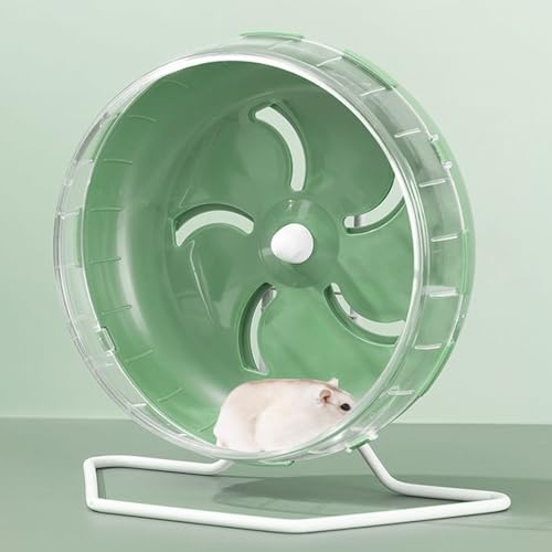 Jeeone Silent Hamster Wheel 7 inch, Hamster Exercise Wheel, Height-Adjustable Hamster Wheel Cage Accessories, Hamster Running Toys Small Animals Exercise Wheels (Green) - color: Green