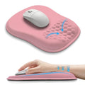 Hokafenle Ergonomic Wrist-Hugging Mouse Pad Wrist Support, U-Shaped Holding Wrist Rest Mousepad for Carpal Tunnel Pain Relief with Cushioned Memory Foam Slope Massage Bulge (Classic 10.2x8.3 in,Pink) - color: Pink