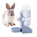 Rabbit Water Bottle Suspension Water Dispenser for Mini Pet Bunny Guinea Pig Chinchilla, 500ml Automatic Water Bottle by Gravity Flow Supply, Prevent Overflow, BPA Free (Blue)