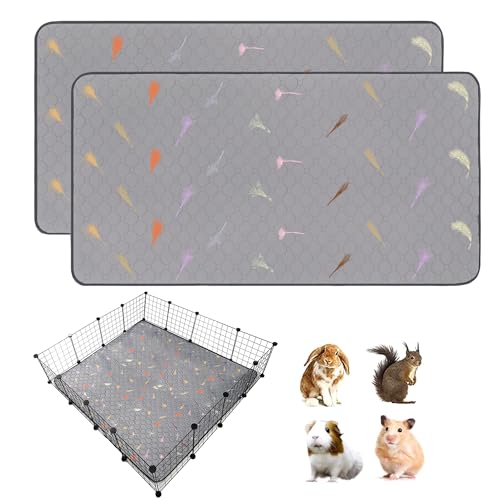 2Pcs Guinea Pig Cage Liners,Guinea Pig Fleece Cage Liners48''X48'' Super Absorbent Washable Pee Pads Reusable for Rabbit Hamster Chinchilla - size: 12 In 4x4(48" x 48") 2Pack