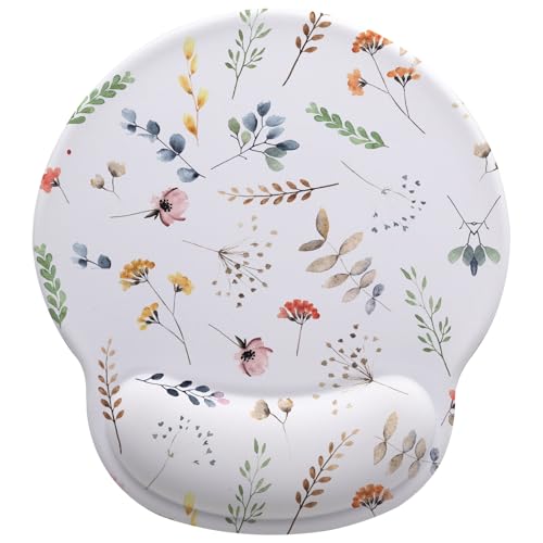 Flowers Mouse Pad with Gel Wrist Support, Smooth Surface Ergonomic Mouse pad, Non-Slip Pain Relief Desk Mat for Gaming, Work & Office Desktop 1 - color: Flowers 1