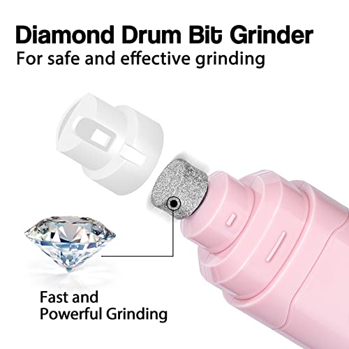 Casfuy Dog Nail Grinder Upgraded - Professional 2-Speed Whisper-Quiet Electric Pet Nail Trimmer Painless Paws Grooming & Smoothing for Small Medium Large Dogs & Cats - color: C-Pink