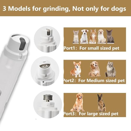 2 in 1 Pet Nail Clippers and Grinder with 2 Led Lights for Dogs Cats Birds Hamster Nail Claw Trimmer Rechargeable Low Noise Dog Nail Clippers and Grinder Quick Sensor