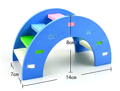 Hamster Toy Rainbow Bridge Seesaw - Small Pet Animals Wood Bridge Climb Playground Gift for Dwarf Syrian Hamsters Mice Rat (Green) - color: Green