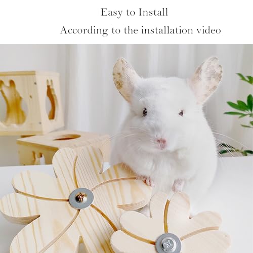 Chinchilla Chew Toys - Natural Wood Rotating Cage Accessories for Teeth Grinding | Interactive Hanging Exercise Toy with Safe Chew Design | Chinchilla Cage Toys for Playtime & Dental Health (Upgraded) - color: 1