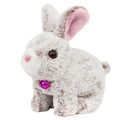 Easfan Talking Bunny Jumping Interactive Plush Toy Gift for Toddlers | Hopping spotted, Moving ears & nose,singing shaking glowing, electric pets,gift for kids - style: Bunny_Grey
