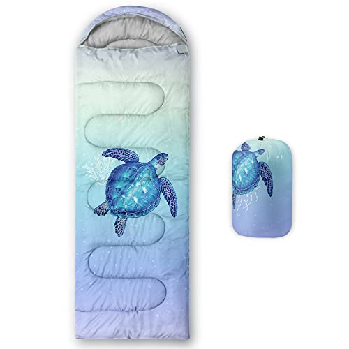QOOMO Camping Sleeping Bags,3 Season Warm & Cool Weather,Lightweight,Waterproof Sleeping Bags for Adults & Kids,Traveling,and Outdoors,Camping Gear Equipment - color: Turtle 9