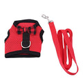 Rabbit Harness with Leash Adjustable Soft Mesh Vest Harness for Bunny Kitten Guinea Pig Rat (S, Red) - color: Red, size: S