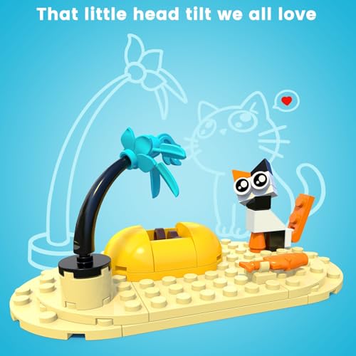 Cat Tree Building Set, Cat Climbing Tower Toy with Kitten Figures | Build a Cat Tree and 8 Cute Cat Figures with 543 Pieces, Fun Animal Building Toy for Room Decor, Birthday Gift for Kids 6+