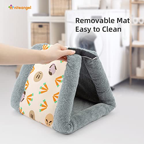 Niteangel Foldable Guinea Pig Tent Bed & Warm Tunnel for Rabbit Ferret Chinchilla Bunny Rats or Other Small Animals - color: Triangle Bed