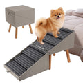 Split Ottoman Dog Ramp for Bed and Couch, 21.06" H Non Slip Dog Stairs for Small Medium Large Dogs Cats Puppies Joint Support, 2 in 1 Foldable Wooden Pet Steps for Senior/Injured Dogs, Space Saving - size: 21.06" H-Hemp Green