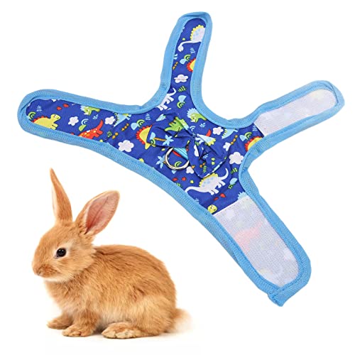 Bunny Harness Leash Set, Escape Proof Adjustable Walking Vest for Outdoor Walks Small Pets Polyester Nylon Cartoon Dinosaur 1 Set