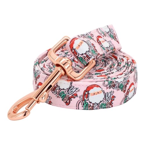 Dog Leash, Christmas Dogs Leashs Pink Christmas Santa Claus Print Adjustable Dog Leash for X-Small Boys and Girls Dogs - color: Santa Claus II, size: X-Small (Pack of 1)