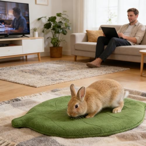 Guinea Pig Bed Mats, 2 Pack 12x20in Cozy Soft Fleece Warm Rabbit Pad Absorbent & Waterproof Washable Small Animal Sleeping Mattres Bedding for Bunny Hedgehog Chinchilla Hamsters Carrot+Leaf